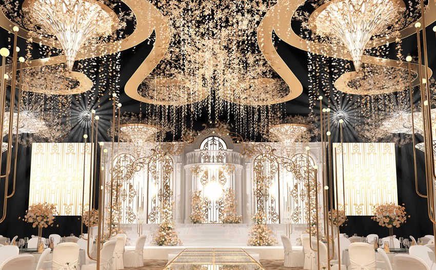 南充花木兰喜事汇金色大厅效果展示